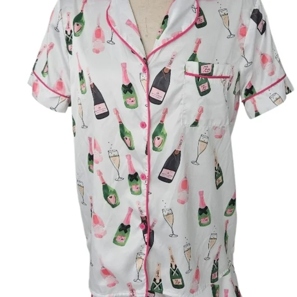 SHESHOW Champagne Print Women's Pajama Set - Picture 8 of 9